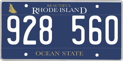 RI license plate 928560