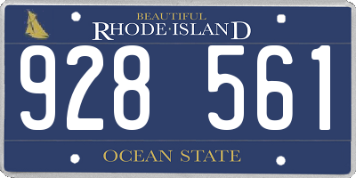 RI license plate 928561