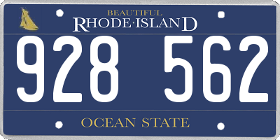 RI license plate 928562