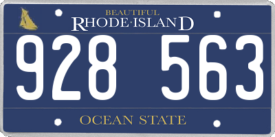 RI license plate 928563