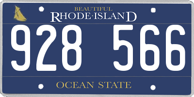 RI license plate 928566