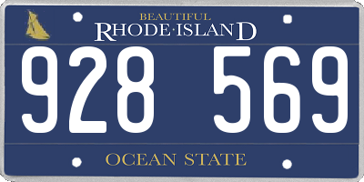 RI license plate 928569