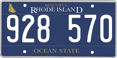 RI license plate 928570