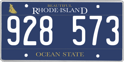 RI license plate 928573