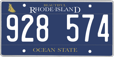 RI license plate 928574