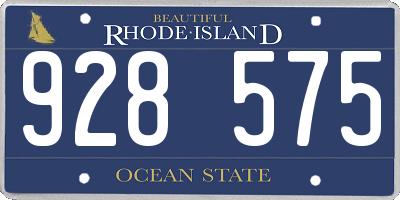 RI license plate 928575