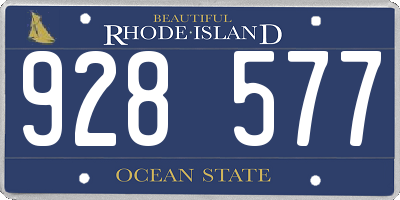 RI license plate 928577