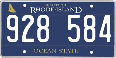 RI license plate 928584