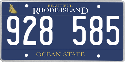 RI license plate 928585