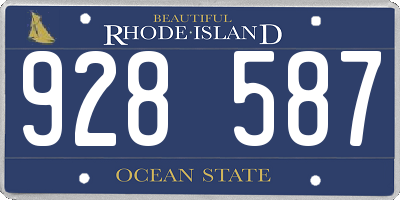RI license plate 928587