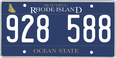 RI license plate 928588