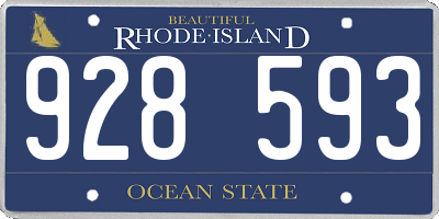 RI license plate 928593