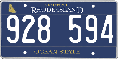 RI license plate 928594