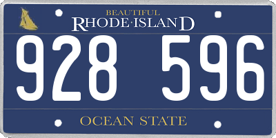 RI license plate 928596
