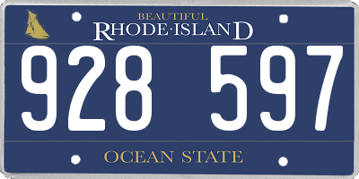 RI license plate 928597