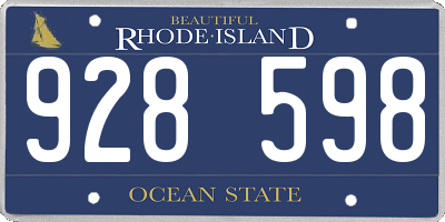 RI license plate 928598