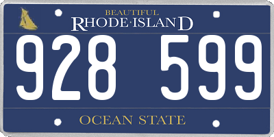 RI license plate 928599