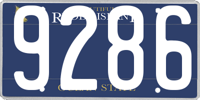 RI license plate 9286