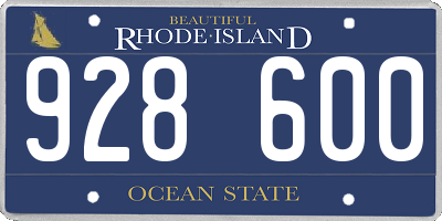 RI license plate 928600
