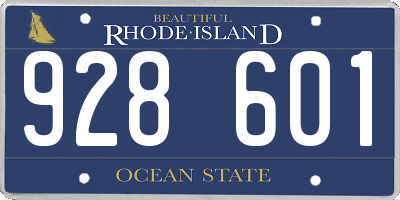 RI license plate 928601