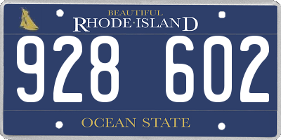 RI license plate 928602