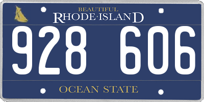 RI license plate 928606