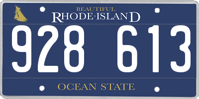 RI license plate 928613