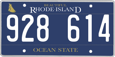 RI license plate 928614