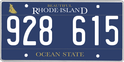 RI license plate 928615