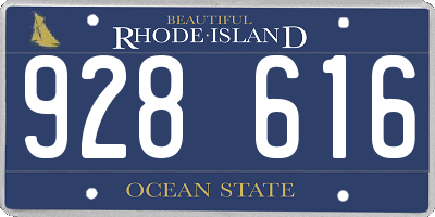 RI license plate 928616