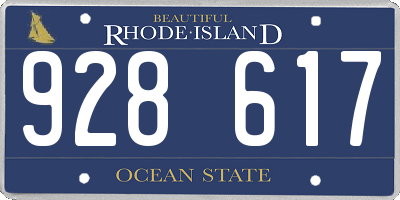 RI license plate 928617