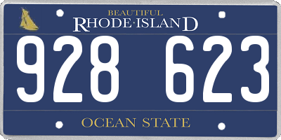 RI license plate 928623