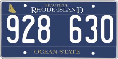 RI license plate 928630