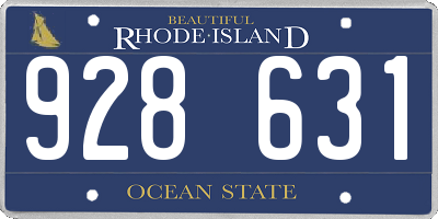 RI license plate 928631