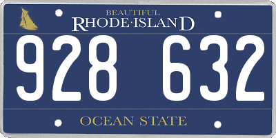 RI license plate 928632