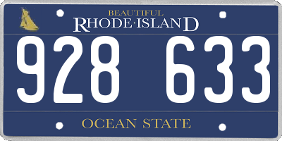 RI license plate 928633