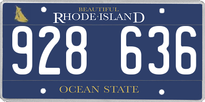 RI license plate 928636
