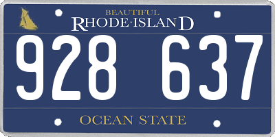 RI license plate 928637