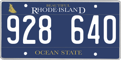 RI license plate 928640