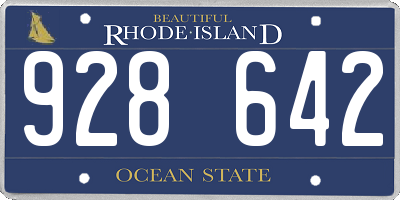 RI license plate 928642