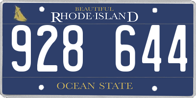 RI license plate 928644