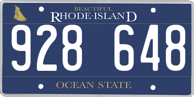 RI license plate 928648