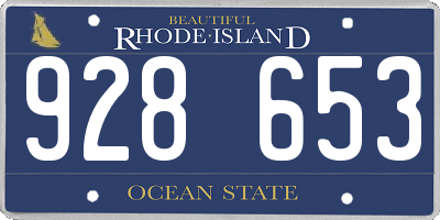 RI license plate 928653