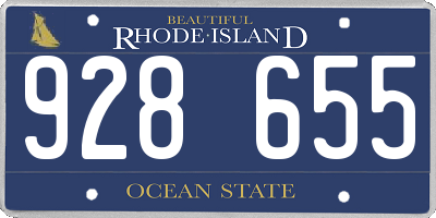RI license plate 928655