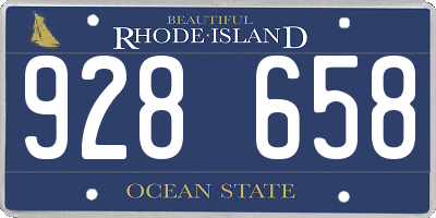 RI license plate 928658