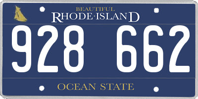 RI license plate 928662
