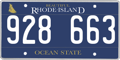 RI license plate 928663