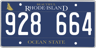 RI license plate 928664