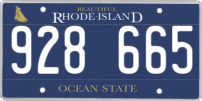 RI license plate 928665