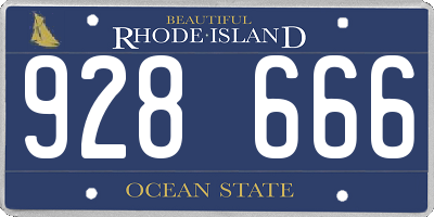 RI license plate 928666